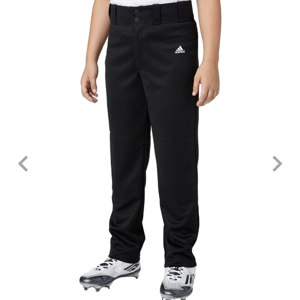 adidas Boys' Triple Stripe Open Bottom Baseball Pants Size Large